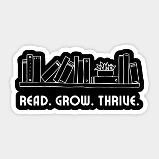 Read, Grow, Thrive Librarian Abstract Sticker